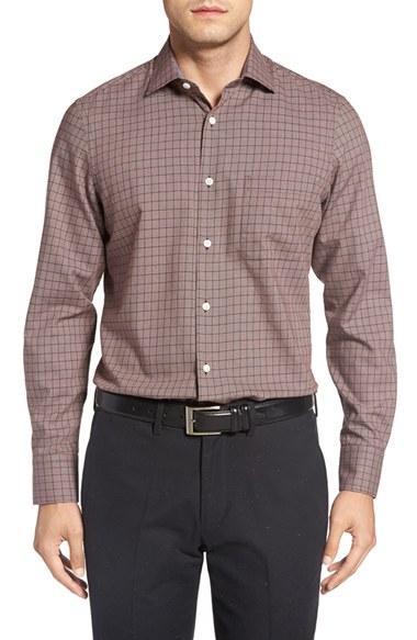 Men's John W. Nordstrom Fit Cotton & Wool Check Sport Shirt
