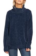 Women's Volcom Cozy On Over Chenille Turtleneck Sweater - Blue