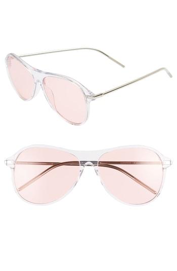 Women's Bonnie Clyde Godspeed 58mm Aviator Sunglasses - Clear/ Pink