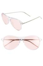Women's Bonnie Clyde Godspeed 58mm Aviator Sunglasses - Clear/ Pink