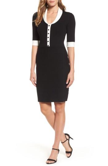 Women's Anne Klein Shawl Collar Knit Sheath Dress