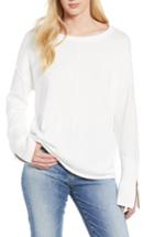 Women's Caslon Zip Cuff Sweater - Ivory