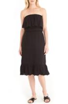 Women's Michael Stars Ruffle Bodice Strapless Gauze Dress - Black