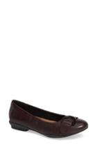 Women's Clarks Nennah Lark Ballet Shoe M - Burgundy