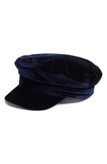 Women's Treasure & Bond Cabbie Velvet Baker Boy Cap - Blue