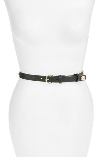 Women's Kate Spade New York Embellished Leather Belt - Black