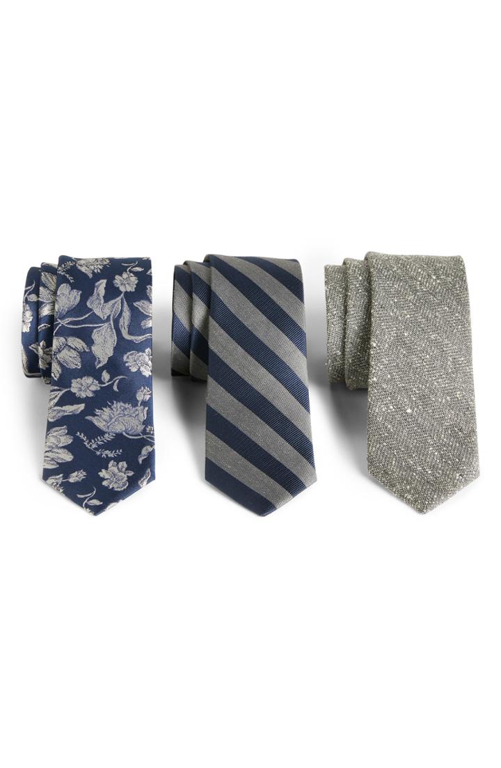 Men's The Tie Bar Grey Tie 3-pack Gift Set, Size - Grey