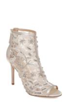 Women's Badgley Mischka Verona Peep Toe Bootie M - Ivory