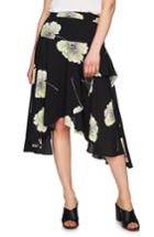 Women's 1.state Floral Faux Wrap Skirt - Black