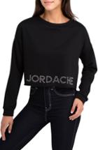 Women's Jordache Bow Back Crop Sweatshirt - Black
