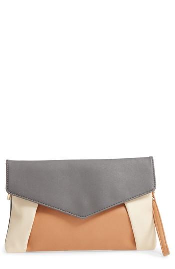 Emperia Shea Tricolor Faux Leather Clutch - Grey