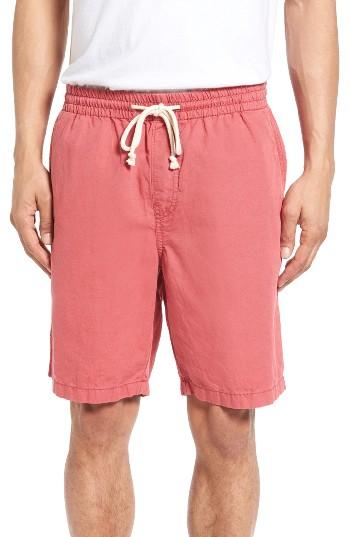 Men's Nordstrom Men's Shop Cotton & Linen Blend Shorts - Red