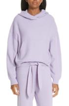 Women's Nanushka Merino Wool & Cashmere Blend Crop Hoodie - Purple
