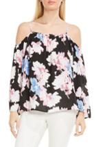 Women's Vince Camuto Print Cold Shoulder Blouse, Size - Black