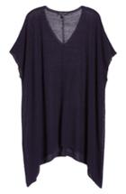 Women's Eileen Fisher Organic Linen Blend Poncho Sweater, Size - Purple