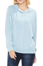 Women's Two By Vince Camuto Dolman Sleeve Brushed Jersey Hoodie, Size - Blue