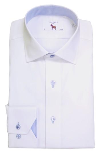 Men's Lorenzo Uomo Trim Fit Solid Dress Shirt .5 - 36 - White