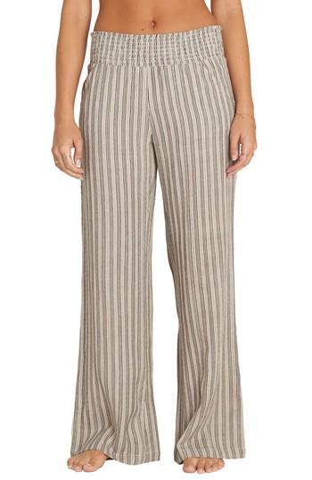 Women's Billabong New Waves Stripe Wide Leg Pants - Beige