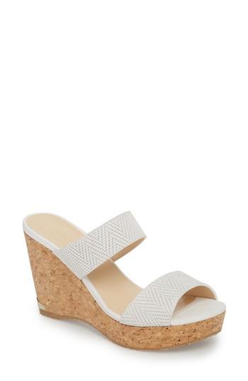 Women's Jimmy Choo Parker Wedge Slide Sandal .5us / 34.5eu - White