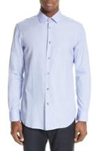 Men's Paul Smith Charm Button Sport Shirt - Blue