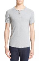 Men's Wings + Horns 'base' Short Sleeve Henley, Size - Grey