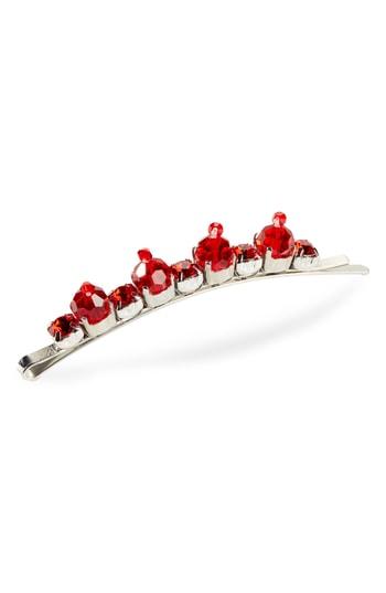 Simone Rocha Crystal Embellished Hair Clip, Size - Red