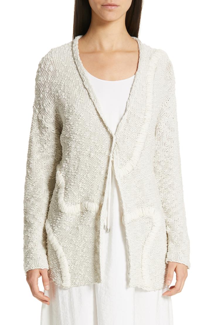Women's Fabiana Filippi Embroidered Long Cardigan Us / 38 It - Beige