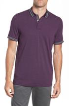 Men's Ted Baker London Museo Slim Fit Tipped Pique Polo (m) - Purple