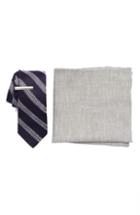 Men's The Tie Bar Edison Stripe 3-piece Skinny Tie Style Box