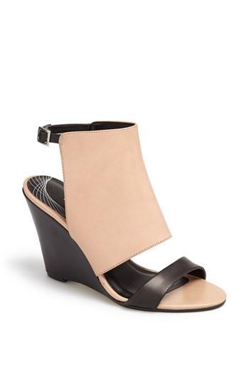 Trouve 'raley' Cuff Wedge Sandal Nude/