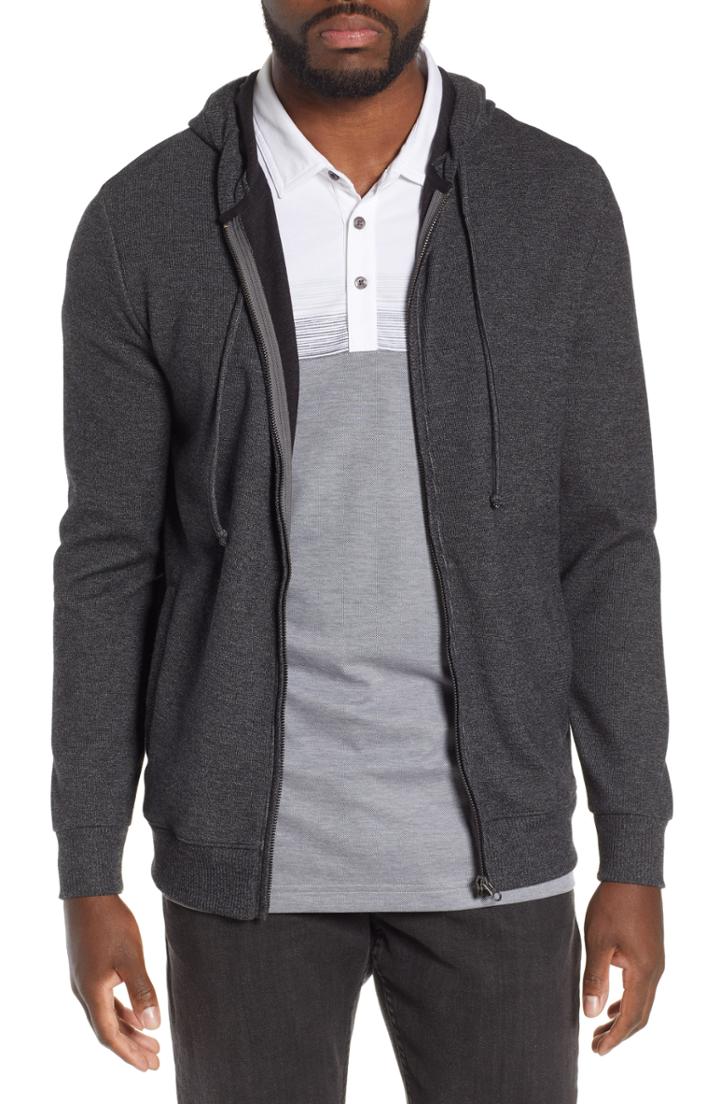 Men's Travis Mathew Snare Zip Front Hooded Cardigan