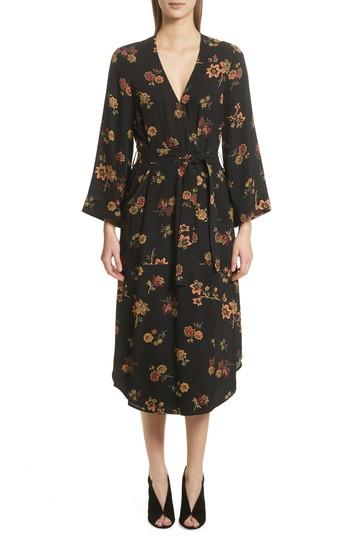 Women's A.l.c. Wilma Silk Wrap Dress - Black