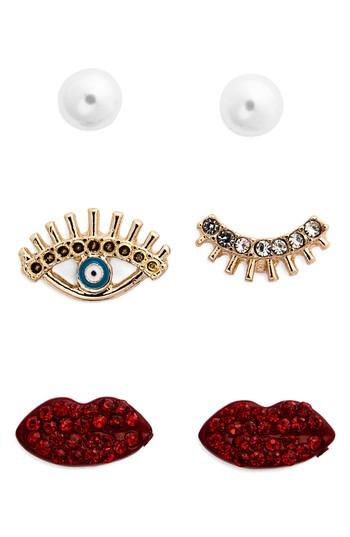 Women's Bp. Set Of 3 Face Earrings