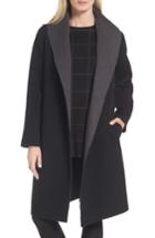 Women's Eileen Fisher Double-face Wool Blend Coat - Black