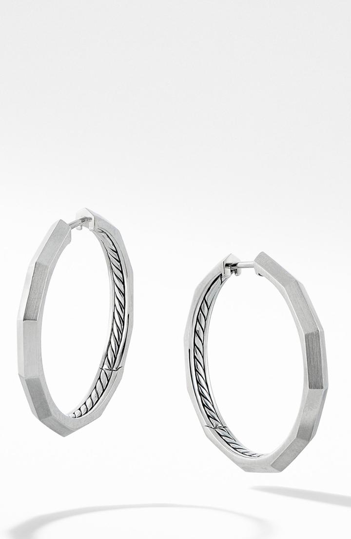Women's David Yurman Stax Faceted Hoop Earrings