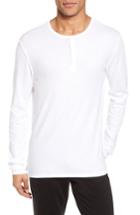 Men's Vince Raw Edge Long Sleeve Henley T-shirt - White