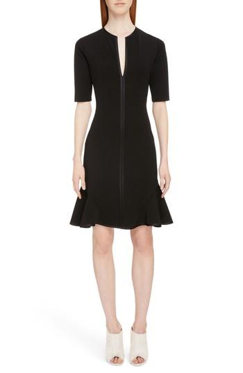 Women's Givenchy Split Neck Punto Milano Dress Us / 34 Fr - Black