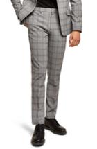 Men's Topman Check Suit Trousers X 32 - Black