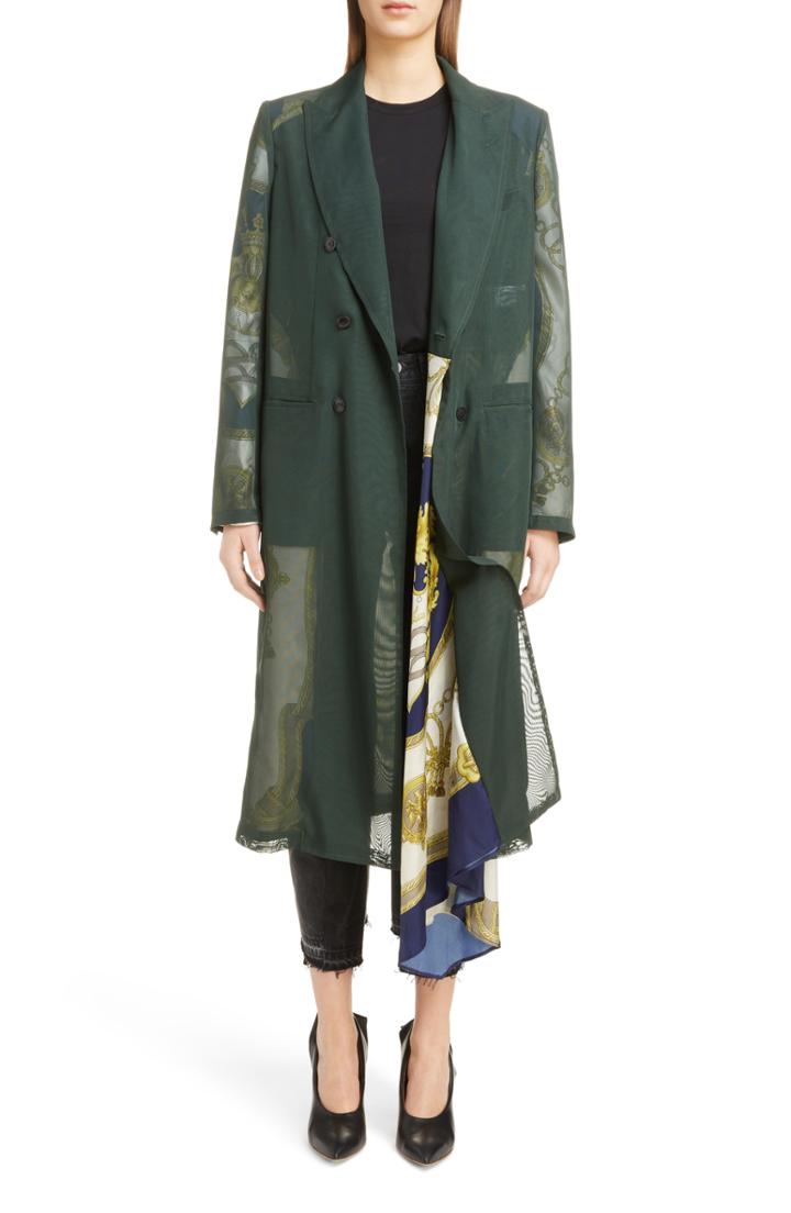 Women's Toga Scarf Print Coat