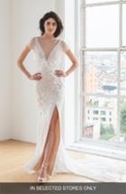 Women's Ines By Ines Di Santo Karolina Embroidered Sheath Wedding Dress, Size In Store Only - Ivory