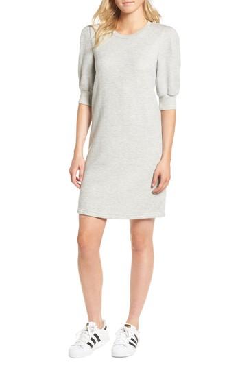 Women's Current/elliott The Pleat Sweatshirt Dress - Grey