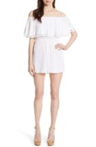 Women's Alice + Olivia Dory Off The Shoulder Ruffle Romper - White