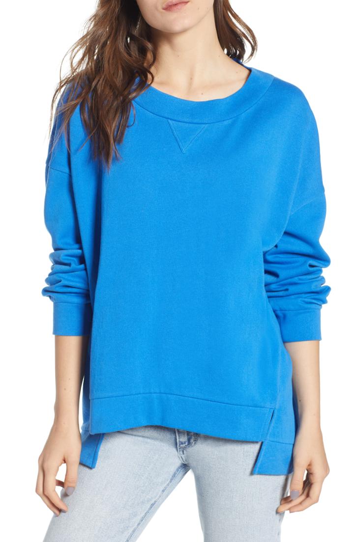 Women's Bp. Oversized Sweatshirt, Size - Blue