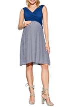 Women's Maternal America Surplice Babydoll Maternity/nursing Dress - Blue