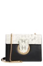 Salvatore Ferragamo Medium Leather & Genuine Snakeskin Shoulder Bag - Grey