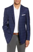 Men's John W. Nordstrom Traditional Fit Windowpane Wool Sport Coat