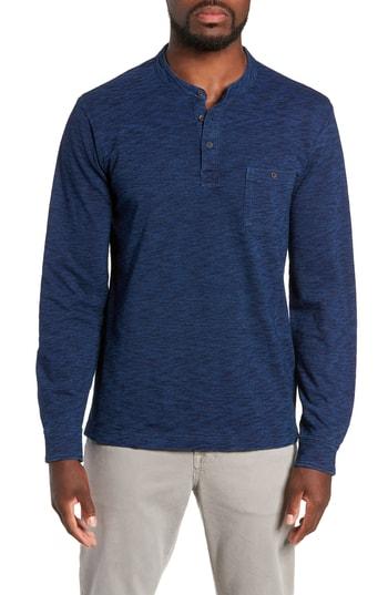 Men's Michael Bastian Long Sleeve Pique Henley - Blue
