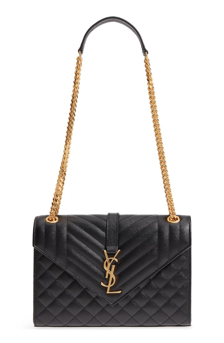 Saint Laurent Medium Cassandra Calfskin Shoulder Bag - Black
