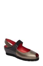 Women's Pas De Rouge Slingback Peep Toe Wedge Us / 38eu - Metallic