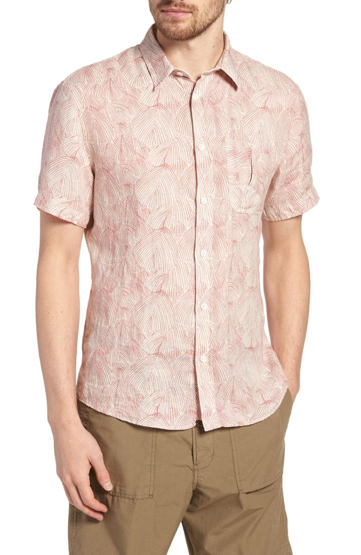 Men's Billy Reid Martin Print Sport Shirt, Size - White
